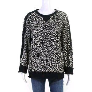 Timo Weiland Sweatshirt Sweater Black Cream Animal Print LS Size 10